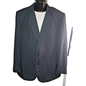 Barry Black Pinstripe Suit Classic Two-Button Jacket Size 44R M003